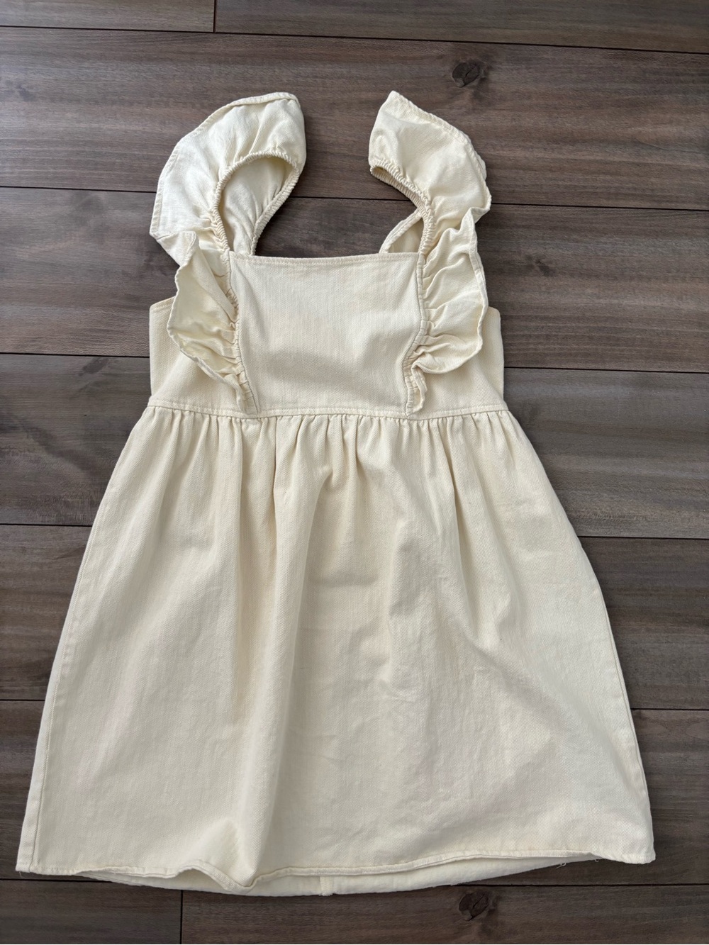 Women’s Cream Ruffle Strap Dress